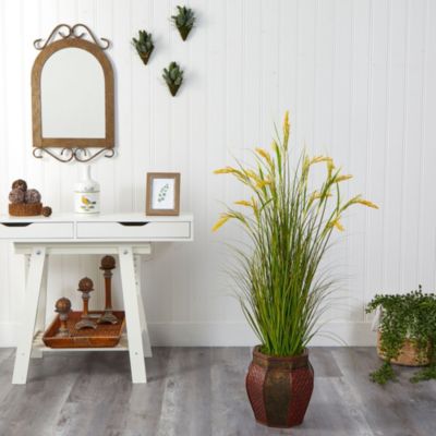 53-Inch Wheat Grain Artificial Plant in Decorative Planter