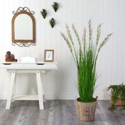 64-Inch Wheat Grass Artificial Plant in Farmhouse Planter