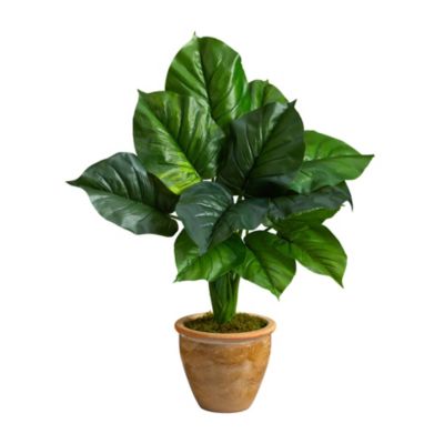 30-Inch Large Philodendron Leaf Artificial Plant in Decorative Planter