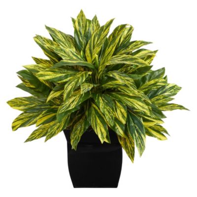 18-Inch Tradescantia Artificial Plant in Black Metal Planter (Real Touch)