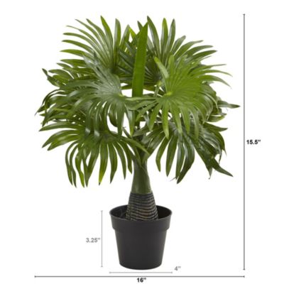 16-Inch Mini Fountain Palm Artificial Plant