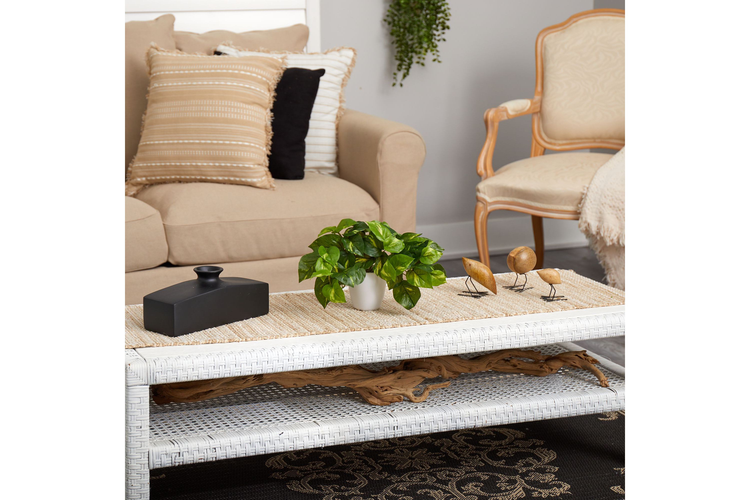 9-Inch Pothos Artificial Plant in White Planter (Real Touch)