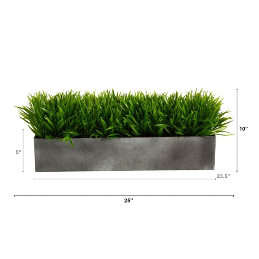 25-Inch Wild Grass Artificial Plant in Metal Planter
