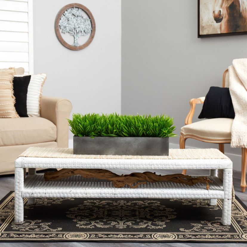 25-Inch Wild Grass Artificial Plant in Metal Planter