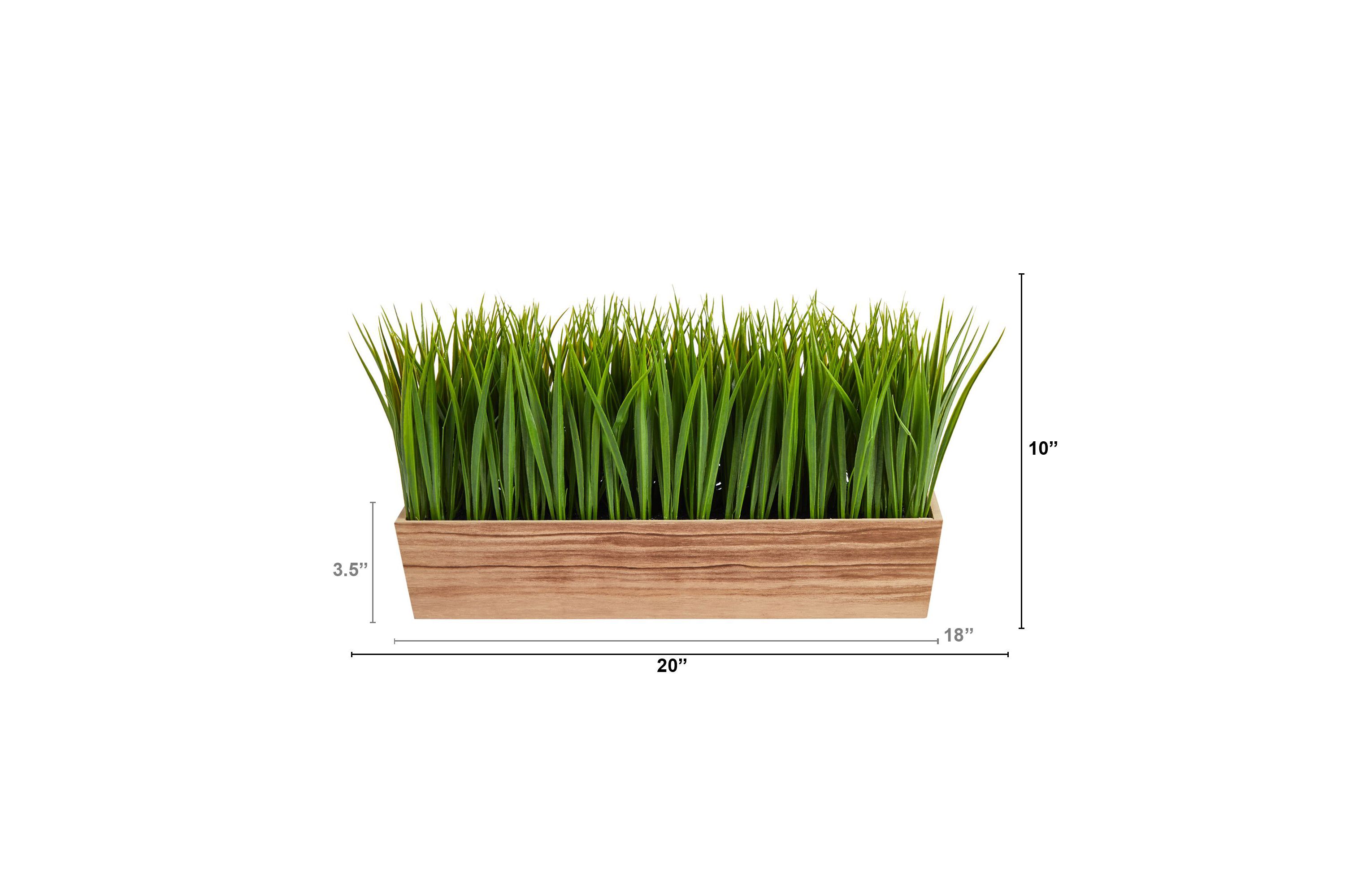 20-Inch Vanilla Grass Artificial Plant in Decorative Planter