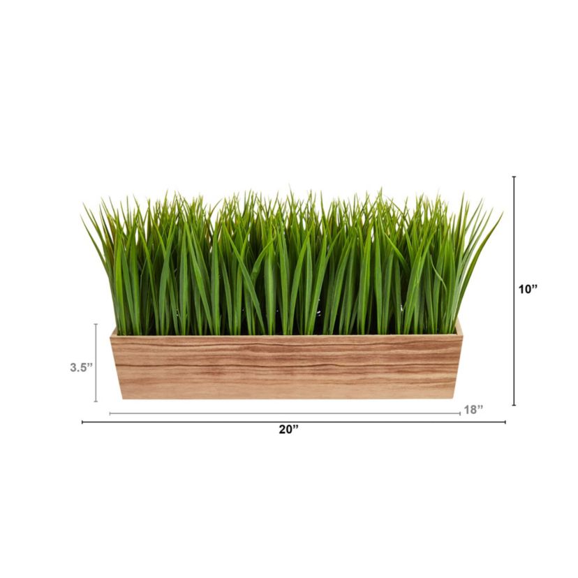 20-Inch Vanilla Grass Artificial Plant in Decorative Planter