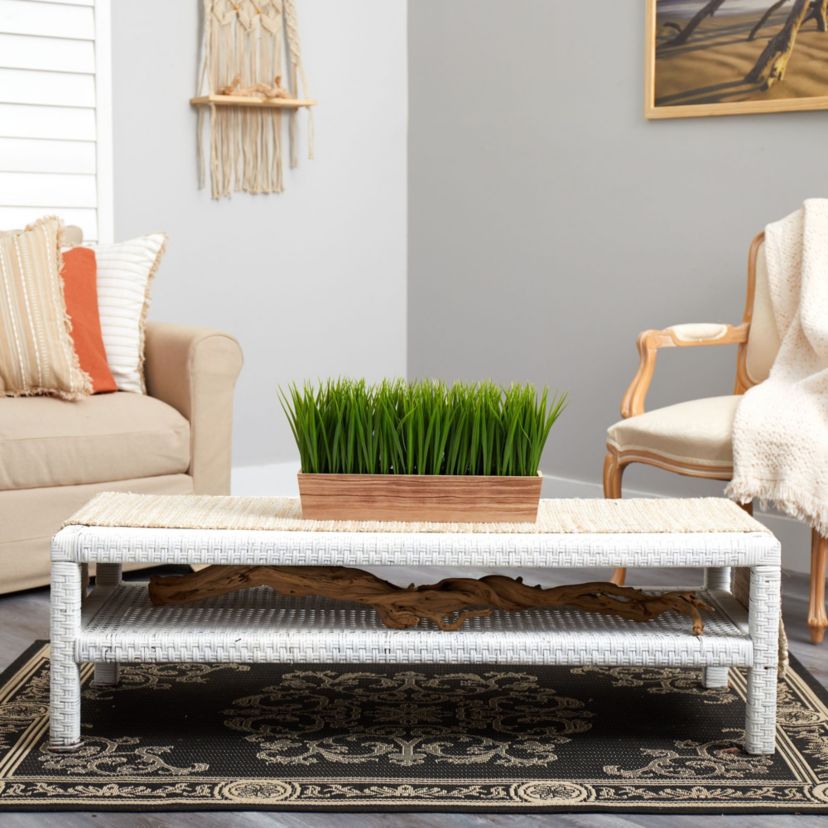 20-Inch Vanilla Grass Artificial Plant in Decorative Planter