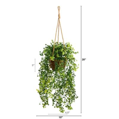 20-Inch Baby Tear Artificial Plant in Hanging Basket