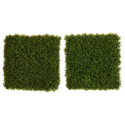 20-Inch Mini Podocarpus Artificial Wall Mat (Indoor/Outdoor) (Set of 2)