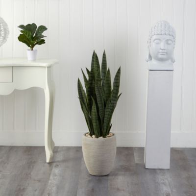 40-Inch Sansevieria Artificial Plant in Sand Colored Planter