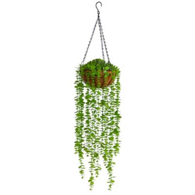 3-Foot Eucalyptus Artificial Plant in Hanging Basket