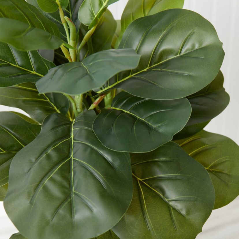 3-Foot Artificial Fiddle Leaf Fig Tree with Handmade Cotton and Jute Woven Planter DIY Kit - Set of 2