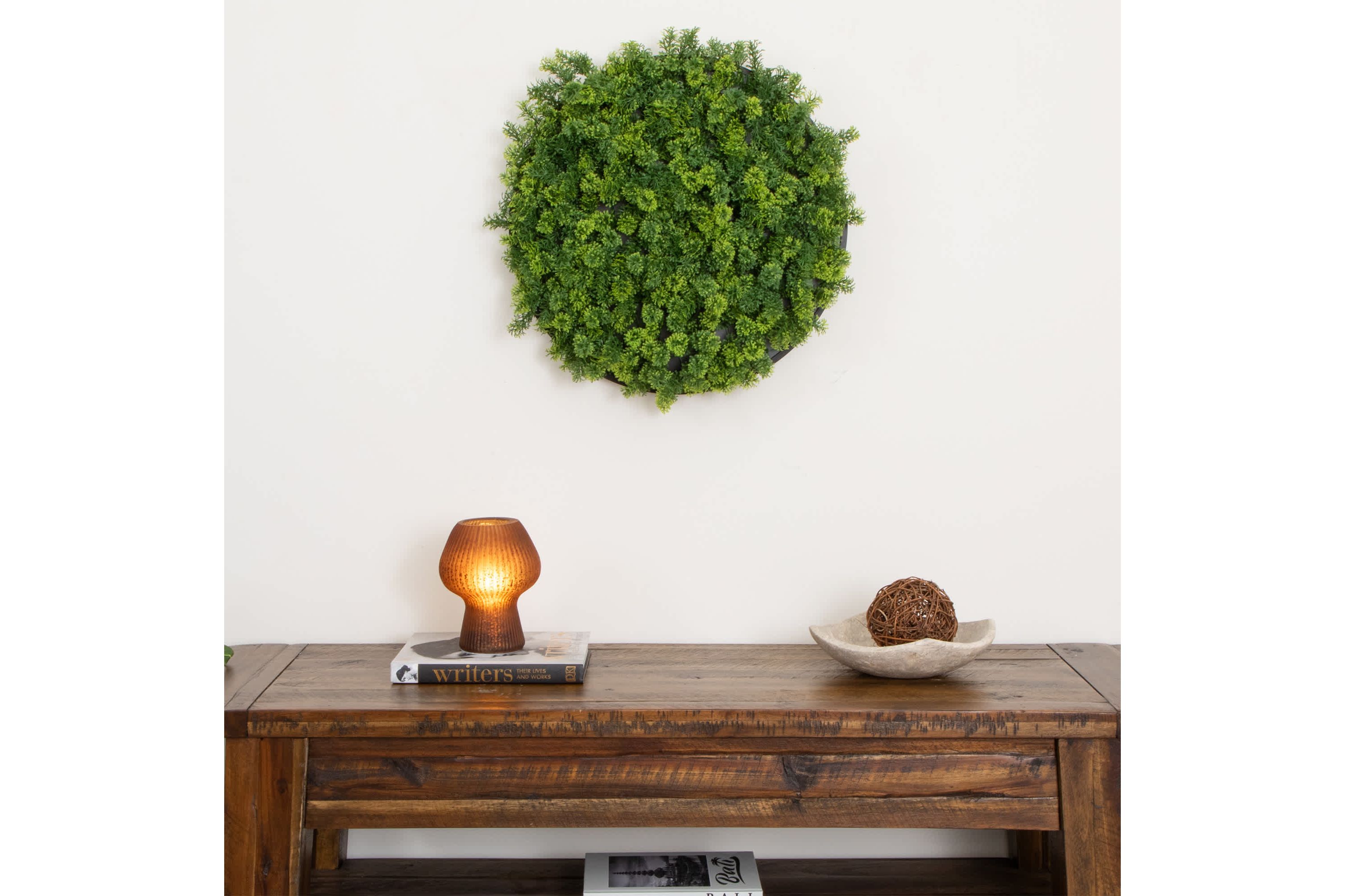 20-Inch UV Resistant Irish Green Meadow Artificial Living Wall Art Panel in Black Aluminum Frame (Indoor/Outdoor)