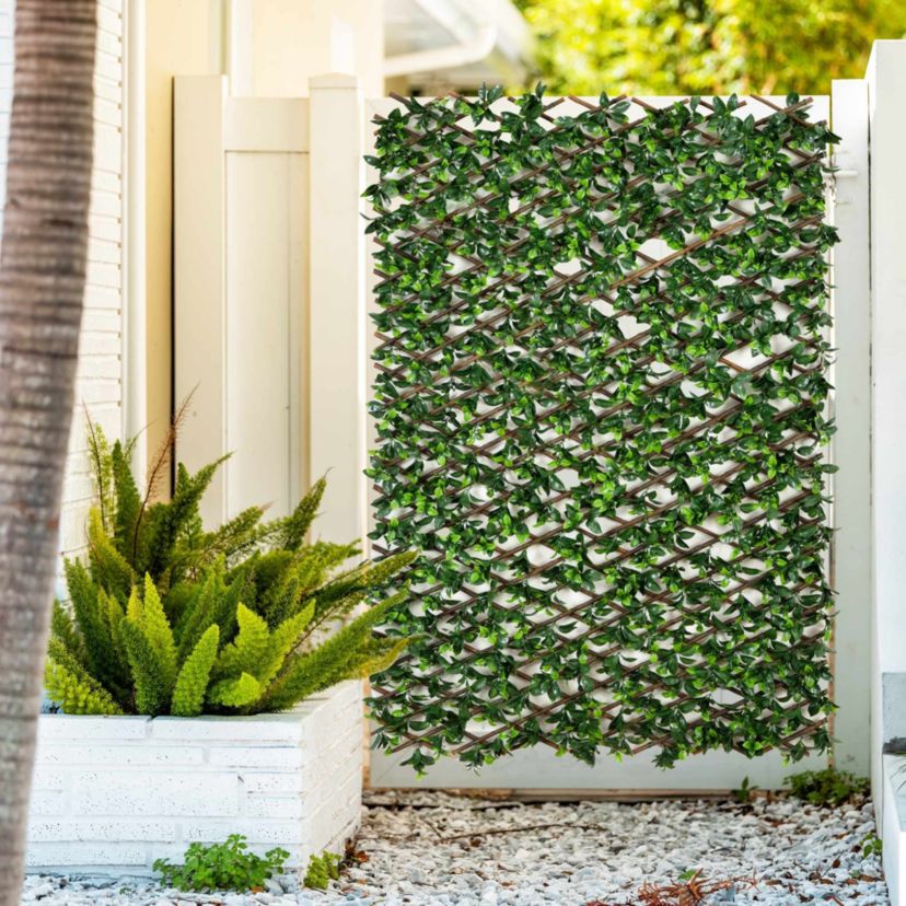 40-Inch x 80-Inch UV Resistant Artificial Gardenia Expandable Privacy Fence Screen (Indoor/Outdoor)