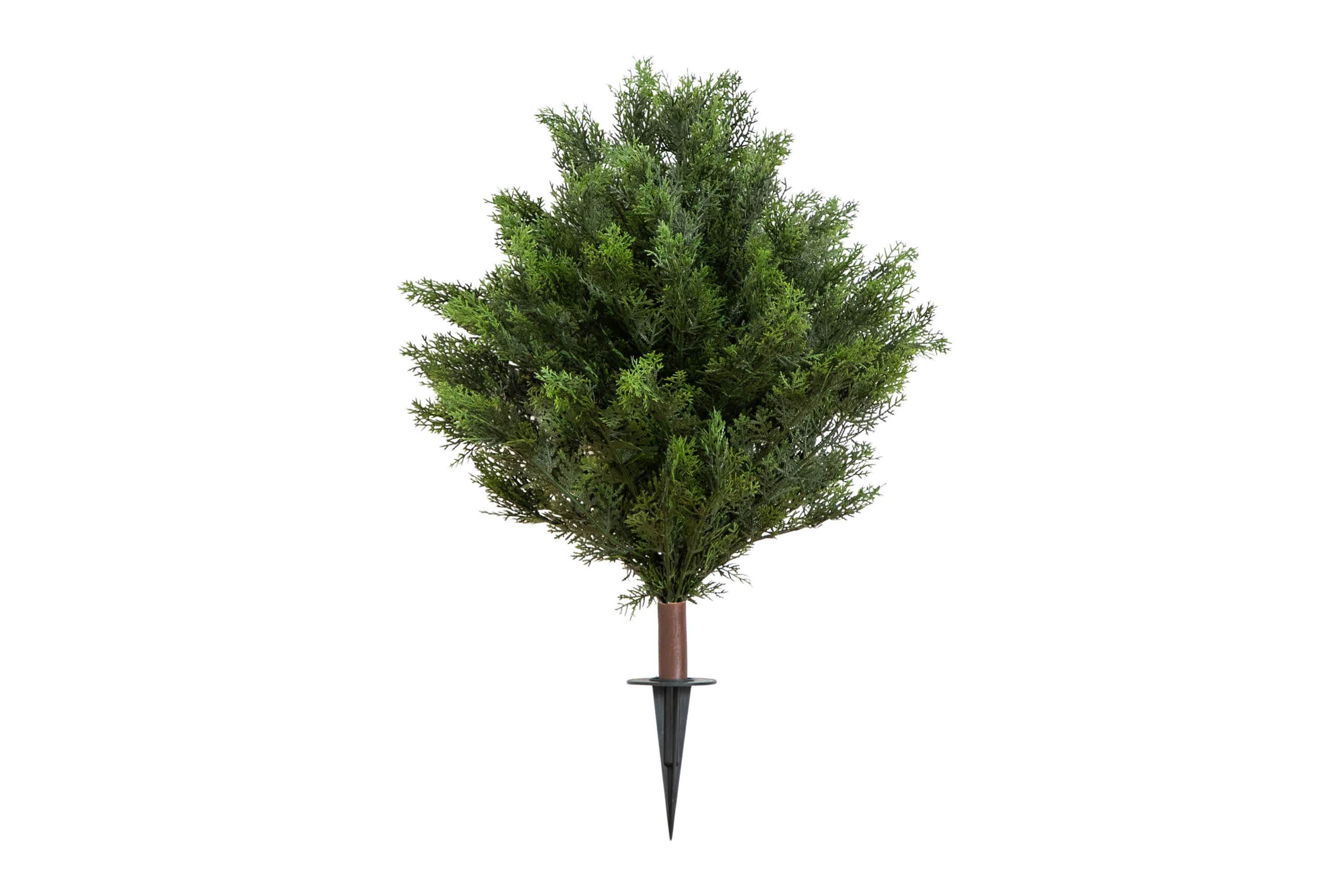 3-Foot UV Resistant Artificial Cedar Bush with Integrated Ground Stake (Indoor/Outdoor)