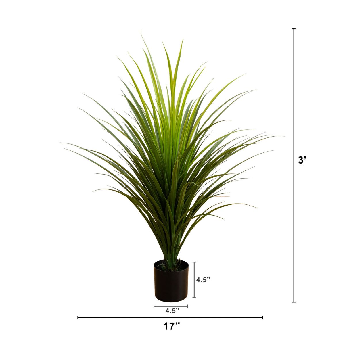 3-Foot UV Resistant Artificial Grass Plant (Indoor/Outdoor)