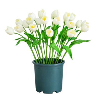 Nearly Natural 2-Foot UV Resistant Artificial Tulip Plant (Indoor/Outdoor), Green