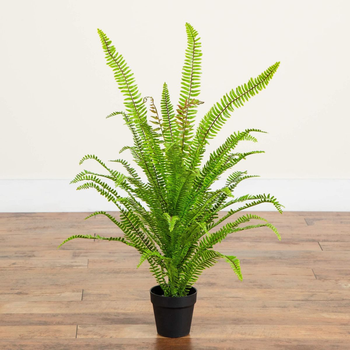 3-Foot UV Resistant Artificial Boston Fern Potted Plant with Real Touch Leaves (Indoor/Outdoor)