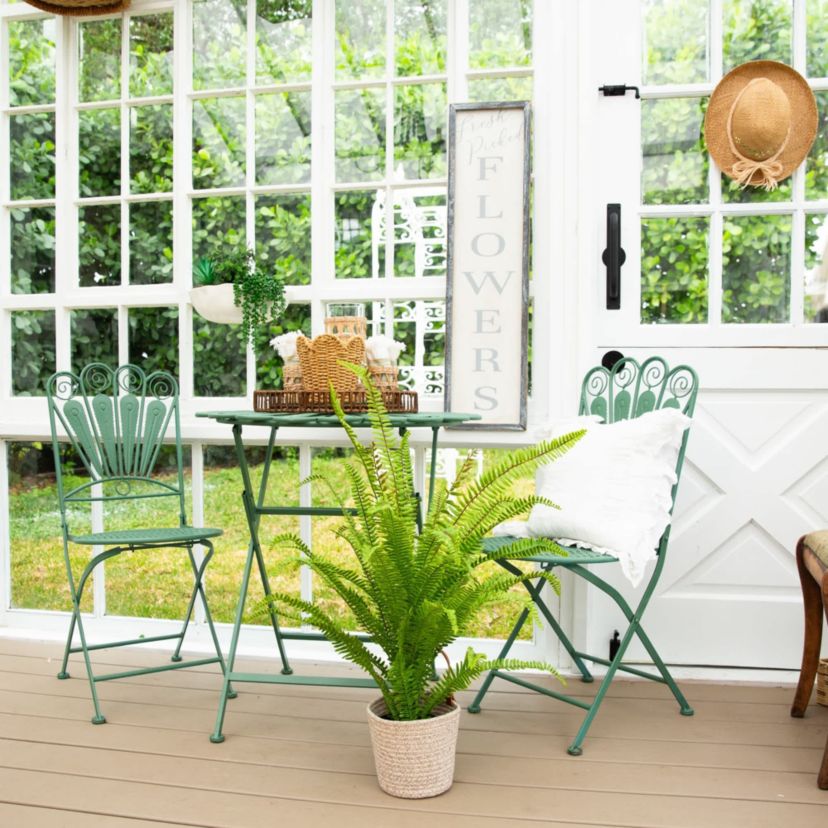 3-Foot UV Resistant Artificial Boston Fern Potted Plant with Real Touch Leaves (Indoor/Outdoor)