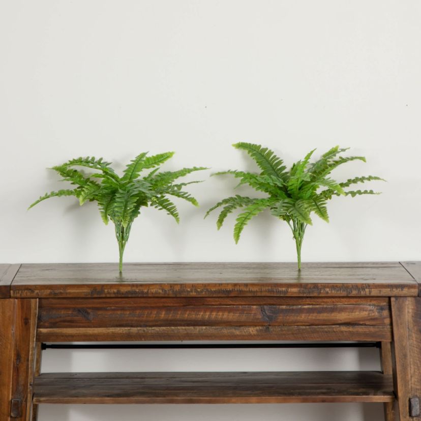 19-Inch  UV Resistant Artificial Boston Fern (Indoor/Outdoor) - Set of 2