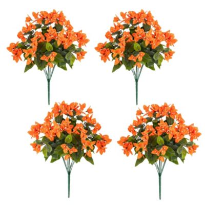 Nearly Natural 19-Inch UV Resistant Artificial Bougainvillea Bush (Indoor/Outdoor) - Set of 4