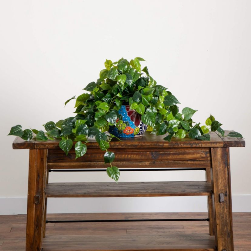42-Inch  UV Resistant Artificial Philodendron in Handmade Mexican Talavera Ceramic Planter (Indoor/Outdoor)