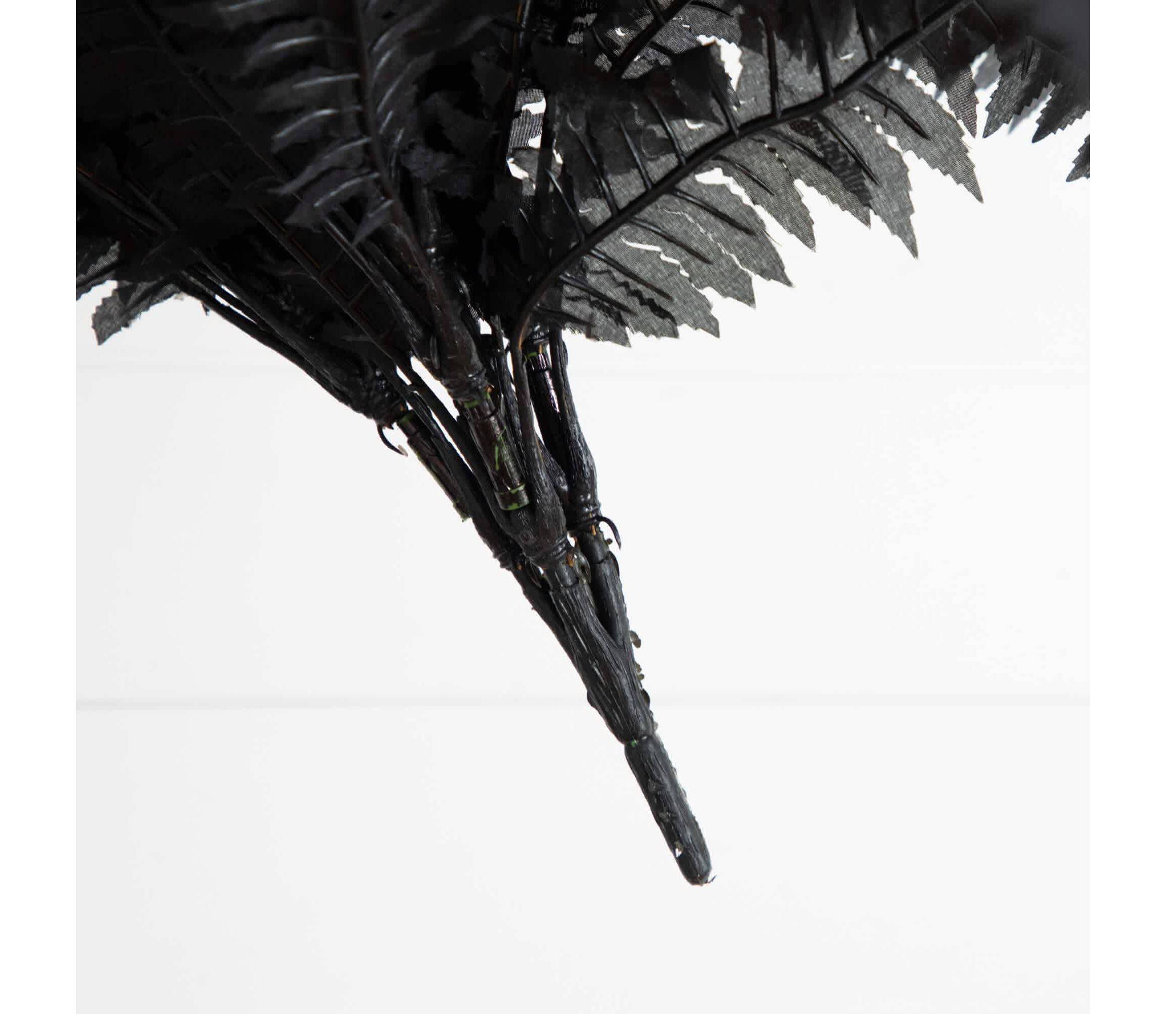 40-Inch Artificial Halloween Black Boston Fern - Set of 2