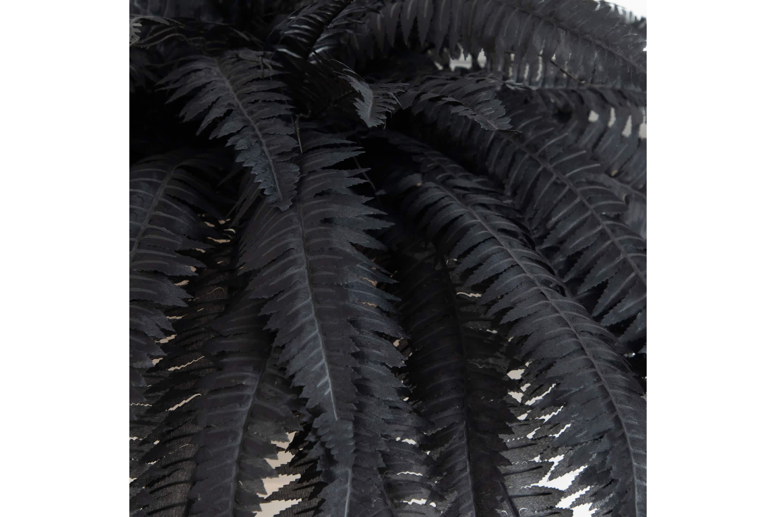 48-Inch Artificial Halloween Black Boston Fern - Set of 2