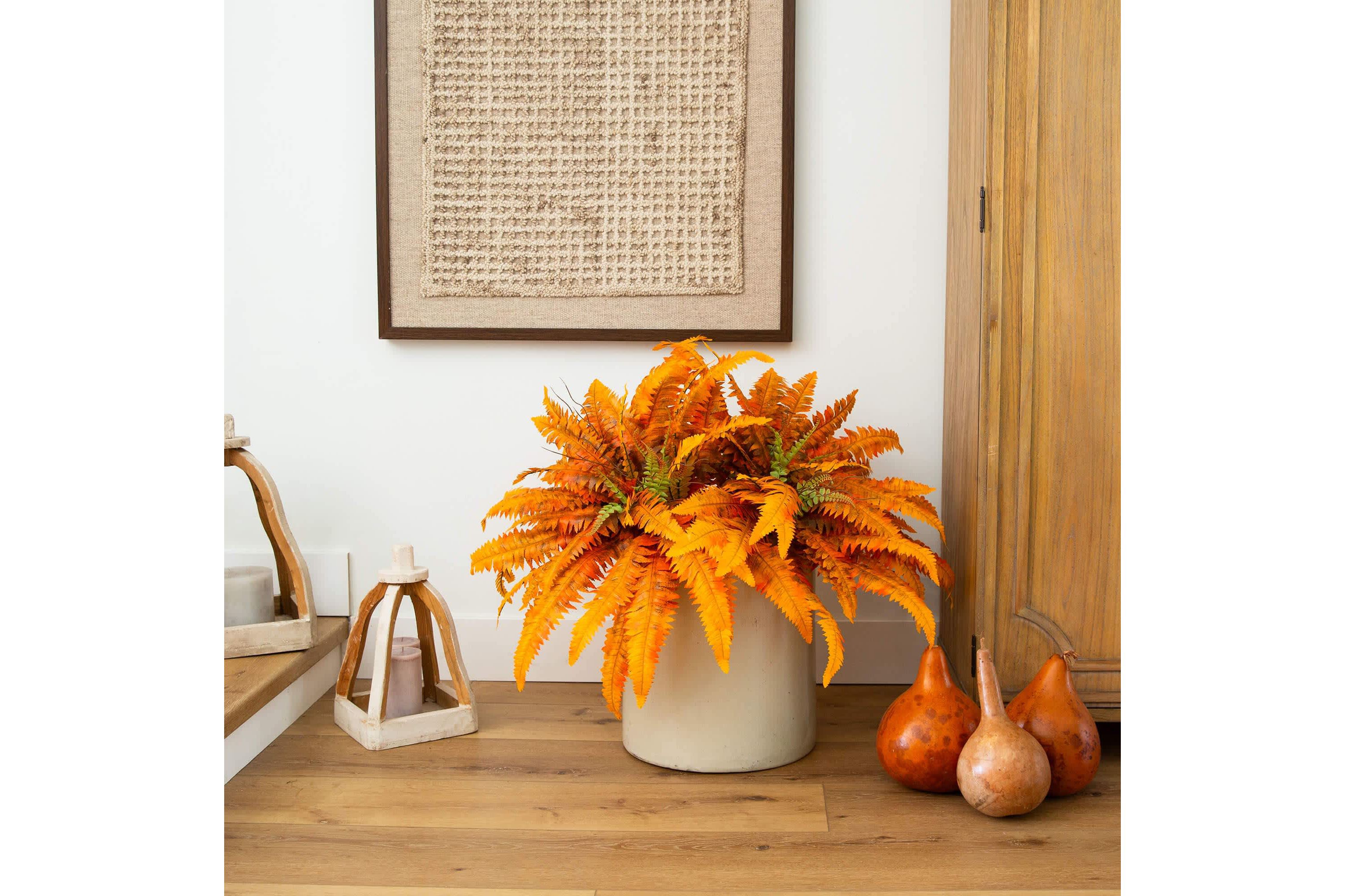 40-Inch Autumn Artificial Fall Boston Fern - Set of 2