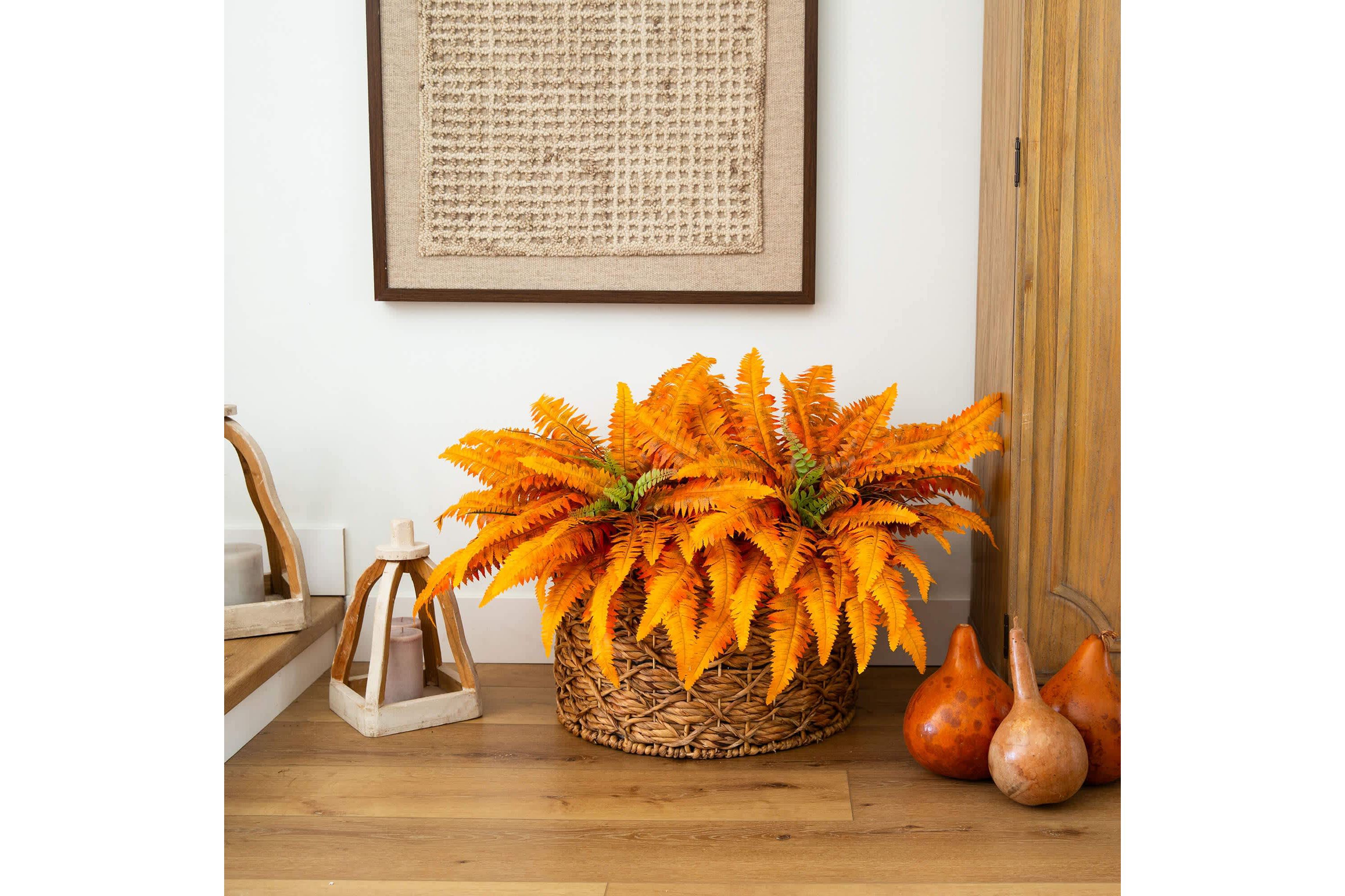 40-Inch Autumn Artificial Fall Boston Fern - Set of 2
