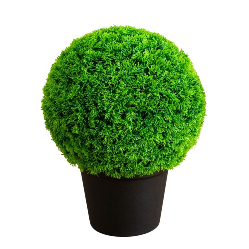 16-Inch UV Resistant Artificial Mediterranean Cypress Topiary Plant (Indoor/Outdoor)
