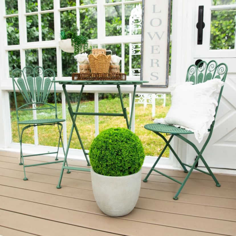 16-Inch UV Resistant Artificial Mediterranean Cypress Topiary Plant (Indoor/Outdoor)