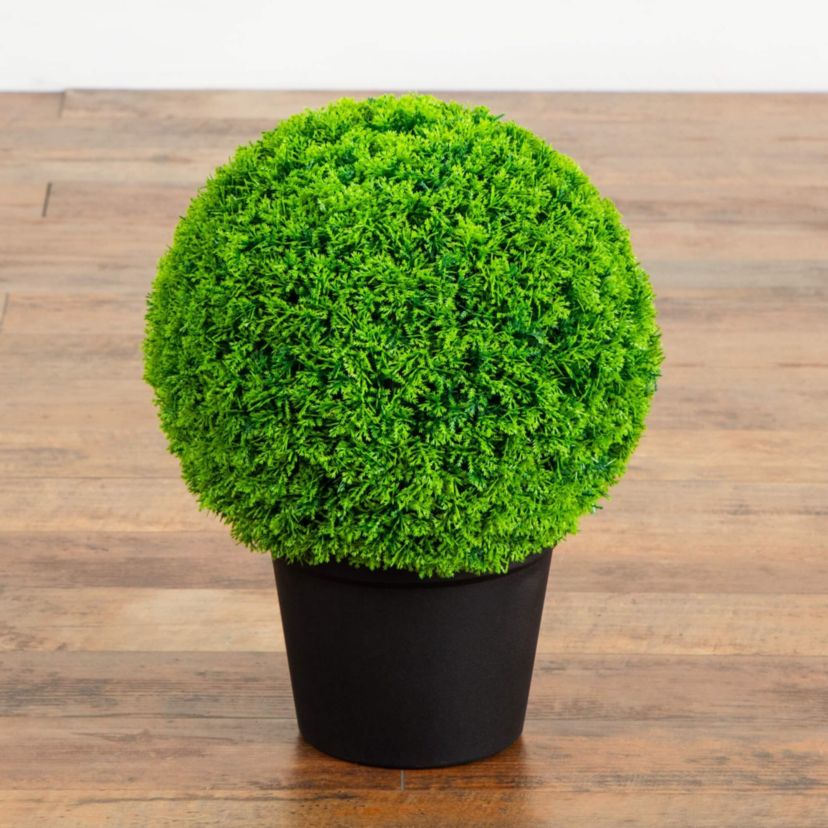 16-Inch UV Resistant Artificial Mediterranean Cypress Topiary Plant (Indoor/Outdoor)