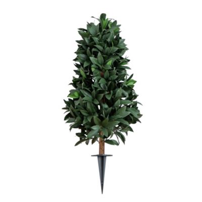 Nearly Natural 3-Foot UV Resistant Artificial Laurel Plant with Integrated Ground Stake (Indoor/Outdoor), Green