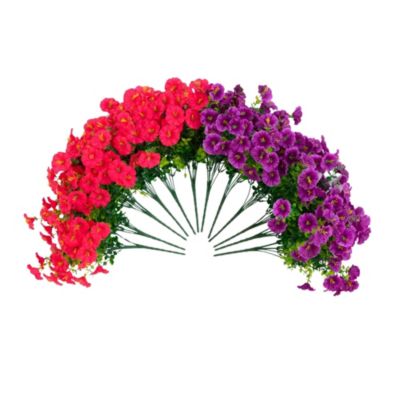 Nearly Natural 14-Inch UV Resistant Artificial Morning Glory Bush (Indoor/Outdoor) - Set of 12