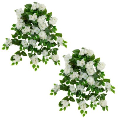 Nearly Natural 24-Inch UV Resistant Artificial Hydrangea Hanging Plant (Indoor/Outdoor) - Set of 2