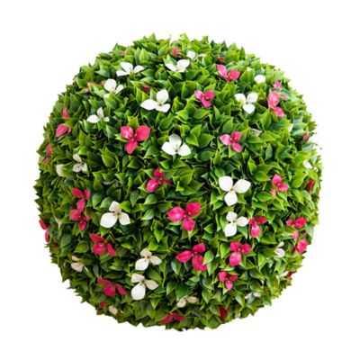 Nearly Natural 24-Inch UV Resistant Artificial Bougainvillea Ball (Indoor/Outdoor), Green