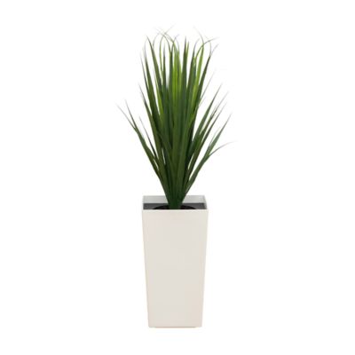 Nearly Natural 3-Foot UV Resistant Artificial Grass Plant in White Tower Planter (Indoor/Outdoor)