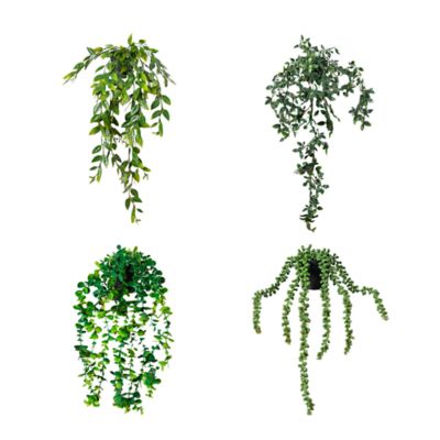Nearly Natural 17-Inch Artificial Hanging Plants - Set of 4, Green