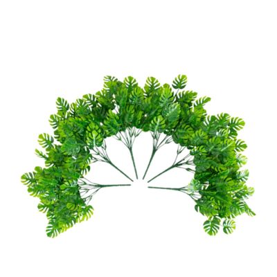 Nearly Natural 13-Inch Artificial Mini Monstera Bush - Set of 6