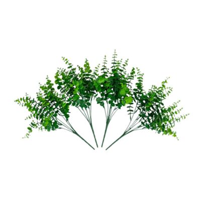 Nearly Natural 15-Inch UV Resistant Artificial Eucalyptus Bush (Indoor/Outdoor) - Set of 4, Green