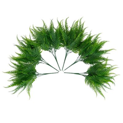 Nearly Natural 17-Inch UV Resistant Artificial Fern Bush (Indoor/Outdoor) - Set of 6, Green