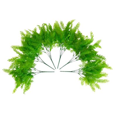 Nearly Natural 17-Inch UV Resistant Artificial Vibrant Fern Bush (Indoor/Outdoor) - Set of 6, Green