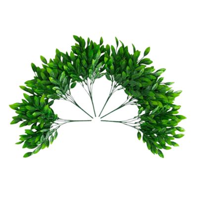 Nearly Natural 16-Inch UV Resistant Artificial Ruscus Bush (Indoor/Outdoor) - Set of 6, Green