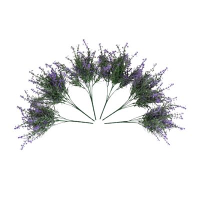Nearly Natural 14-Inch UV Resistant Artificial Lavender Bush (Indoor/Outdoor) - Set of 6, Purple