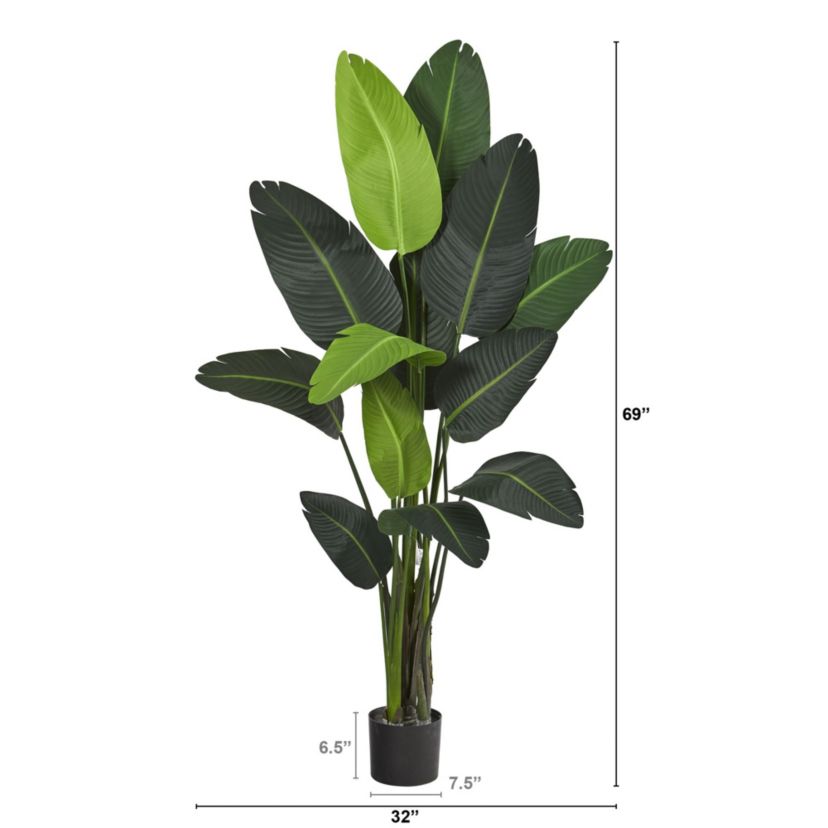 69-Inch Travelers Palm Artificial Tree