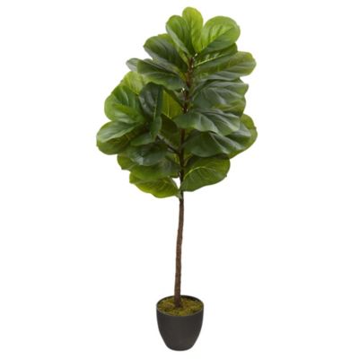 Nearly Natural 46-Inch Fiddle Leaf Artificial Tree (Real Touch), Green