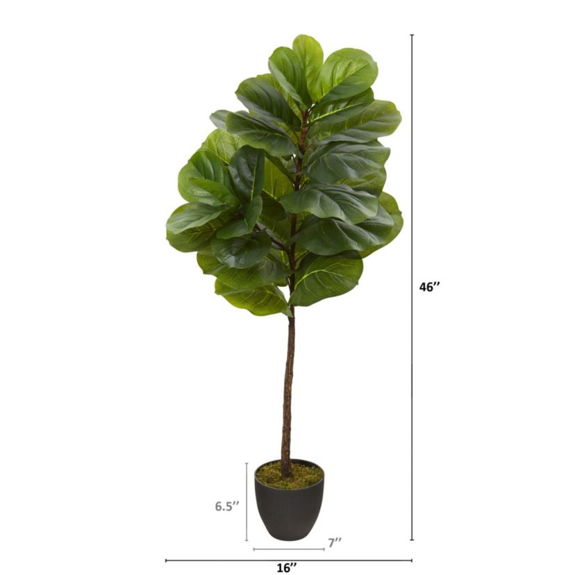 46-Inch Fiddle Leaf Artificial Tree (Real Touch)