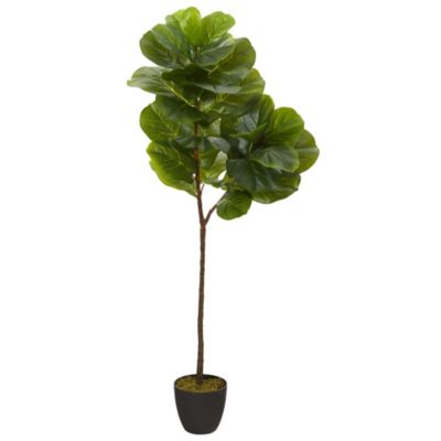 Nearly Natural 59-Inch Fiddle Leaf Artificial Tree (Real Touch), Green