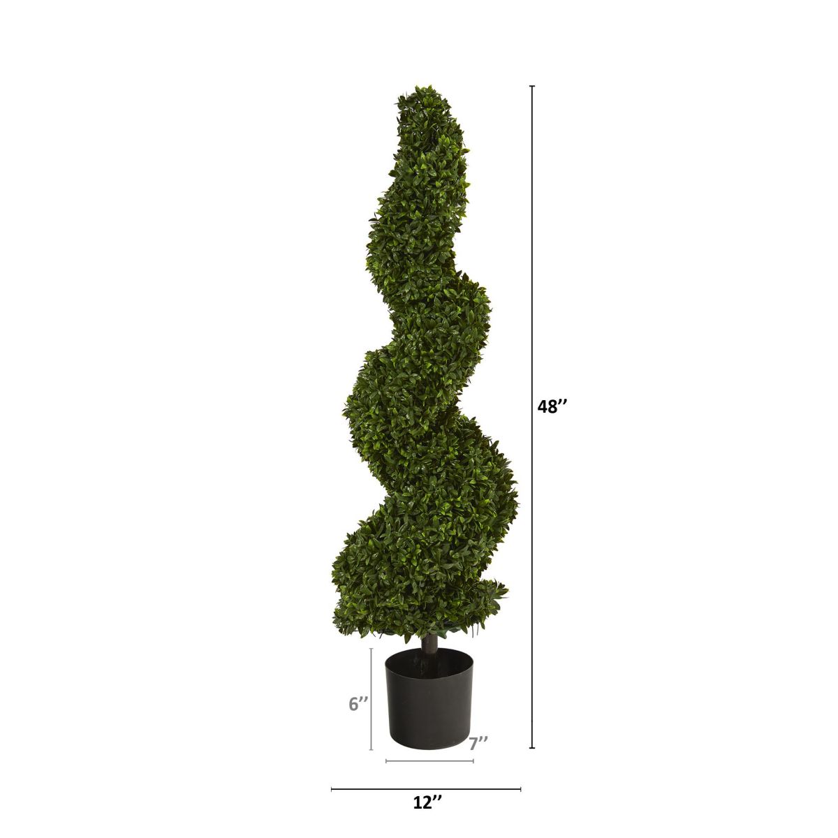 4-Foot Spiral Hazel Leaf Artificial Topiary Tree UV Resistant (Indoor/Outdoor)